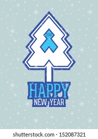 Vintage Christmas card with snowflakes on a blue background. New year 2014