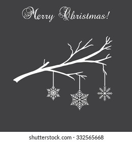 Vintage christmas card with snowflakes. snowflakes. Vector illustration