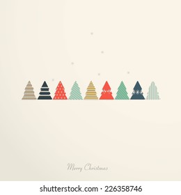 Vintage christmas card with christmas tree