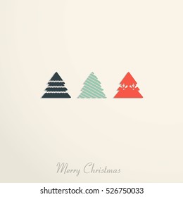 Vintage christmas card with christmas trees