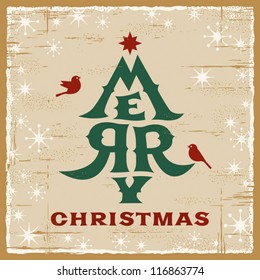 Vintage Christmas Card. Vector