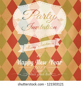 Vintage Christmas card. Vector