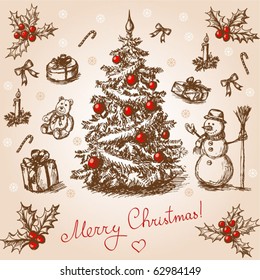 Weihnachtskarte. Vektorgrafik