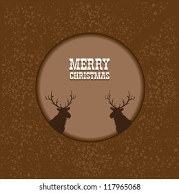 Vintage Christmas card. vector christmas background with deer head and ball