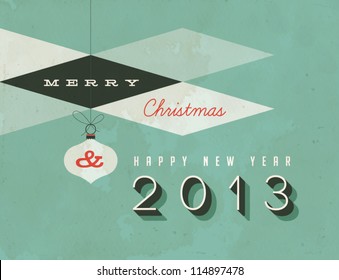 Vintage Christmas Card - Vector EPS10. Dirty effects can be easily removed for a brand new, clean design.