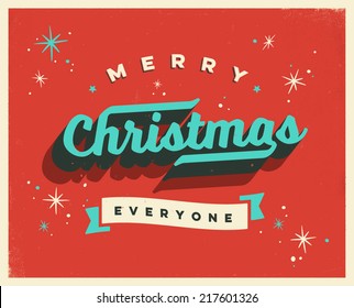 Vintage  Christmas Card  - Vector EPS10. Grunge effects can be easily removed for a brand new, clean sign.