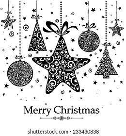 Vintage Christmas card. vector illustration