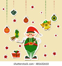 Vintage Christmas card, Xmas card