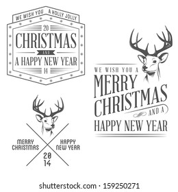 Vintage christmas design elements set