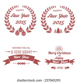 Vintage christmas design elements set