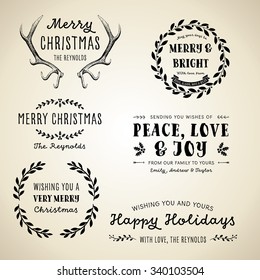 Vintage Christmas Designs - Set of vintage Christmas designs, labels and frames

