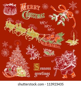 Vintage Christmas doodles