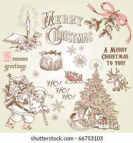 Vintage christmas doodles