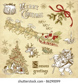 Vintage Christmas doodles