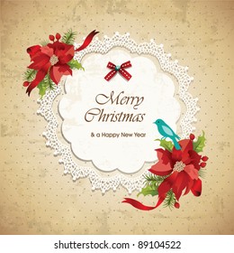 Vintage christmas frame background 01