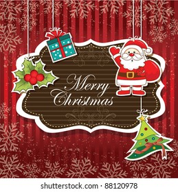 Vintage christmas frame with ornaments
