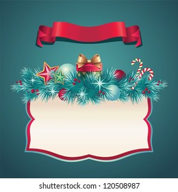 vintage Christmas greeting banner
