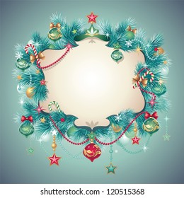 vintage Christmas greeting banner