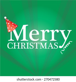 Vintage Christmas Greeting Card. Merry Christmas lettering Vector Illustration.