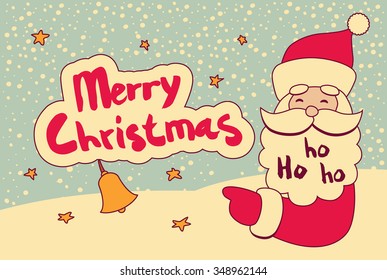 Vintage Christmas greeting card with Santa Claus