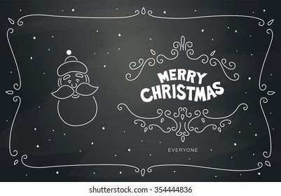 Vintage Christmas greeting card vector illustration
