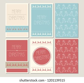Vintage christmas greeting cards, Merry Christmas, postcard, reindeer