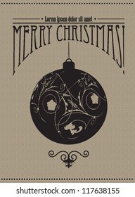 Vintage Christmas greeting in editable vector format