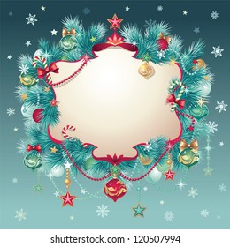 vintage Christmas greeting title banner