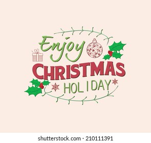 vintage Christmas and happy new year card