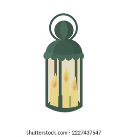 Vintage Christmas lantern on white background