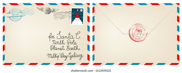 Vintage Christmas Letter To Santa Claus Wish List Postcard