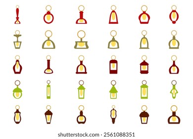 Vintage Christmas Light Illustration Design Set