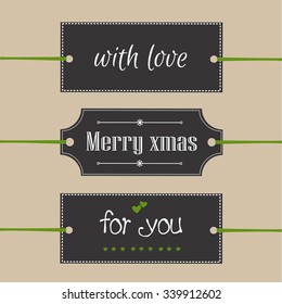 Vintage Christmas and New Year card. Christmas vector illustration