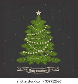 Vintage Christmas and New Year card. Christmas vector illustration