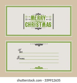 Vintage Christmas and New Year card. Christmas vector illustration