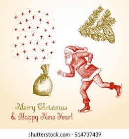 Vintage Christmas and New Year. Set 2