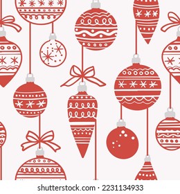 Vintage Christmas Ornaments Pattern Illustration