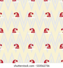 Vintage christmas pattern. Holiday hand drawn sketch Christmas and New Year seamless background. Vector illustration