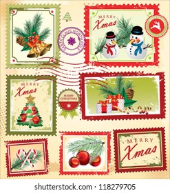 Vintage Christmas Postage Set