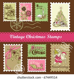 Vintage Christmas postage set