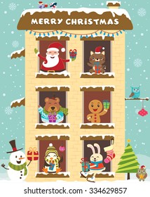 Vintage Christmas poster design 