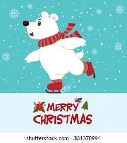 Vintage Christmas poster design with bear