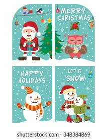 Vintage Christmas poster design with Santa Claus