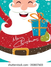 Vintage Christmas poster design with Santa Claus
