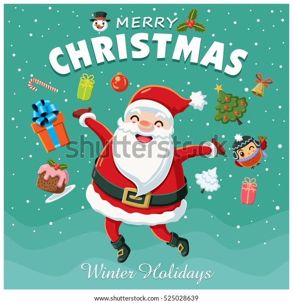 Snowman Waving to Santa Christmas Poster 4 sizes to choose from! Decoration