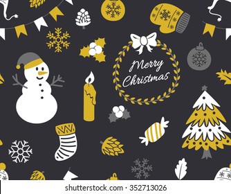 Vintage christmas seamless background