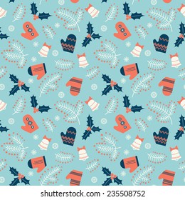 Vintage Christmas seamless pattern.