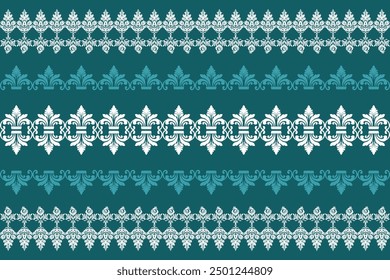 Vintage Christmas seamless pattern with snowflakes, floral elements, and decorative lace in a retro design,traditional ethnic, fabric pattern for textiles, rugs, wallpaper, clothing, sarong, batik.