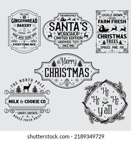 Vintage Christmas Sign Svg Bundle