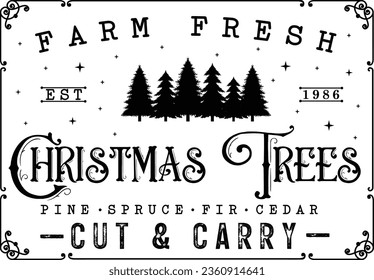 vintage christmas sign svg design